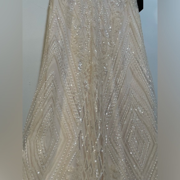 NWT Soieblu Stunning Champaign Blush Sequin Maxi Dress Sz Small Formal Occasion - Picture 5 of 16